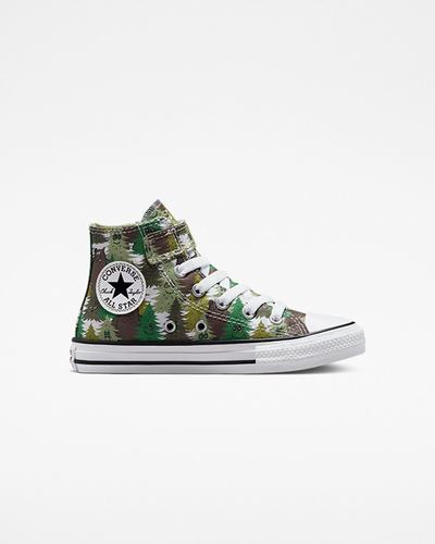 Boys' Converse Chuck Taylor All Star Easy-On Forest Camo High Top Sneakers White/Green | Australia-29856