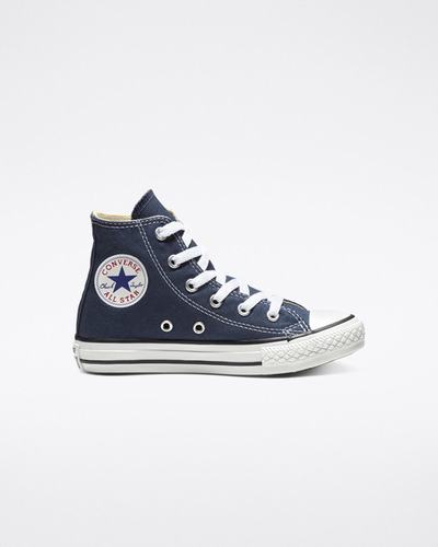 Boys' Converse Chuck Taylor All Star High Top Shoes Navy | Australia-64328