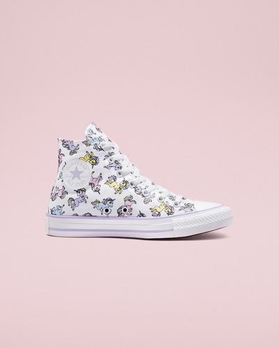 Boys' Converse Chuck Taylor All Star Unicorns High Top Sneakers White/Grey Purple | Australia-39816