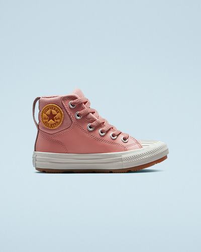 Boys' Converse Leather Chuck Taylor All Star Berkshire Boot Color High Top Sneakers Pink | Australia-08461