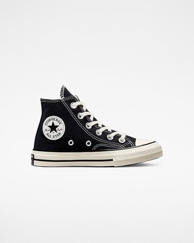 Girls' Converse Chuck 70 Vintage Canvas High Top Sneakers Black | Australia-01456