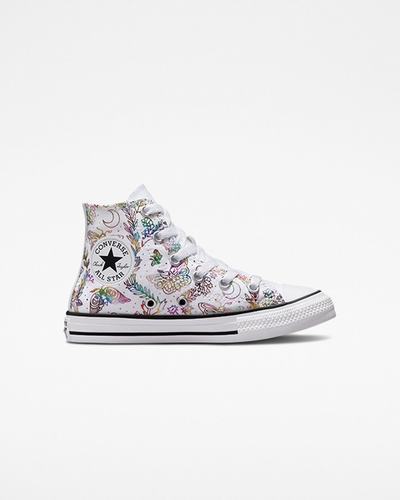 Girls' Converse Chuck Taylor All Star Butterfly Shine High Top Sneakers White/Pink/Purple/Blue | Australia-38420