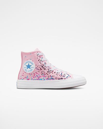 Girls' Converse Chuck Taylor All Star Encapsulated Glitter High Top Sneakers Orange Pink/Blue | Australia-06387