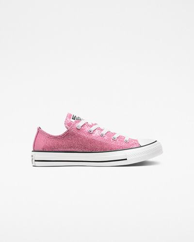 Girls' Converse Chuck Taylor All Star Glitter Sneakers Pink/Black | Australia-05431