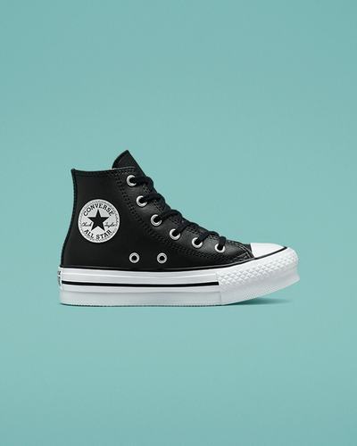 Girls' Converse Chuck Taylor All Star Lift Platform High Top Sneakers Black/Beige White | Australia-05187