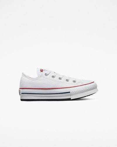 Girls' Converse Chuck Taylor All Star Lift Sneakers White/Dark Red/Navy | Australia-57641