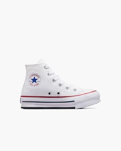 Girls' Converse Chuck Taylor All Star Lift High Top Sneakers White/Dark Red/Navy | Australia-85149