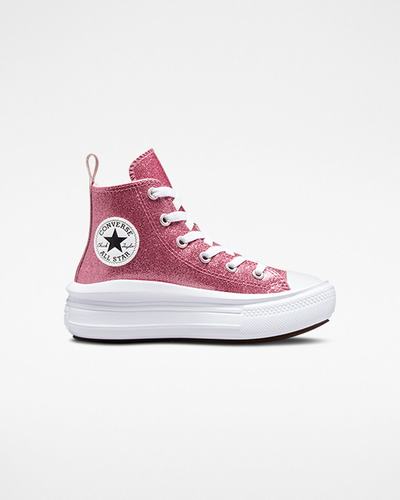 Girls' Converse Chuck Taylor All Star Move High Top Sneakers Pink/Purple/White | Australia-14673