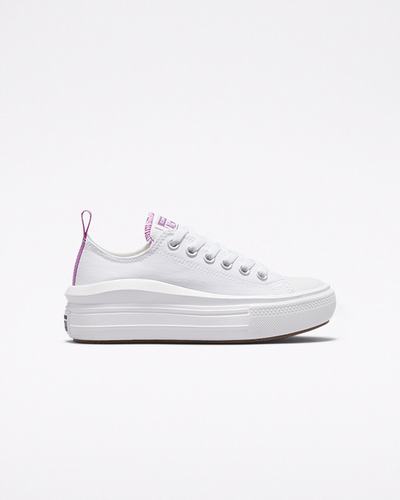 Girls' Converse Chuck Taylor All Star Move Sneakers White/Purple/White | Australia-34987