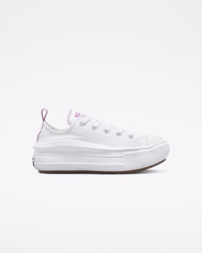 Girls' Converse Chuck Taylor All Star Move Sneakers White/Purple/White | Australia-62451