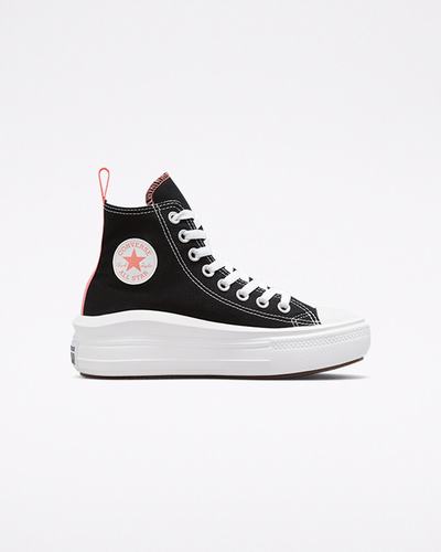 Girls' Converse Chuck Taylor All Star Move High Top Sneakers Black/Pink/White | Australia-67251