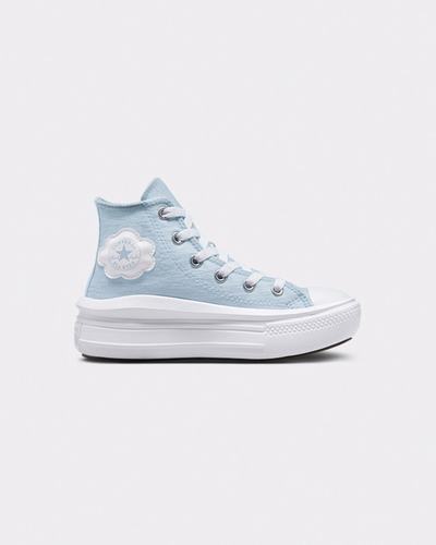 Girls' Converse Chuck Taylor All Star Move High Top Sneakers Blue | Australia-85021