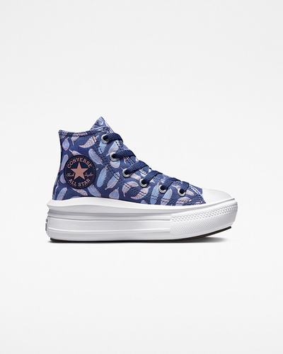 Girls' Converse Chuck Taylor All Star Move High Top Sneakers Purple/Royal | Australia-90435