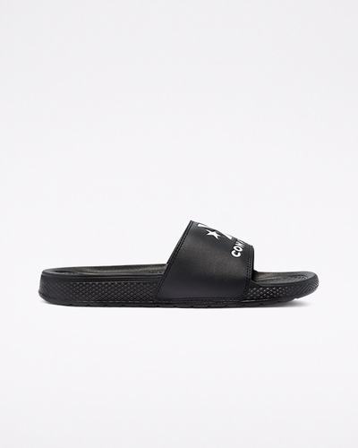 Men's Converse All Star Slide Sandals Black/White/Black | Australia-59762