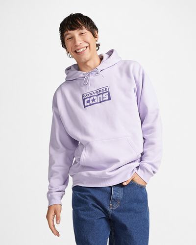 Men's Converse CONS Fleece Pullover Hoodies Purple | Australia-14375