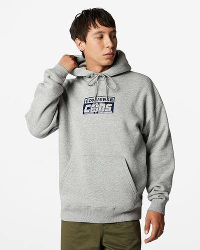 Men's Converse CONS Fleece Pullover Hoodies Grey | Australia-60918