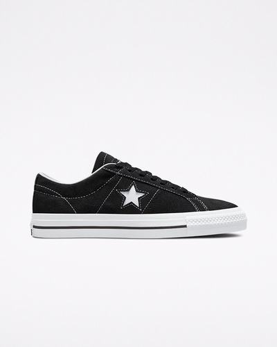 Men's Converse CONS One Star Pro Suede Skate Shoes Black/White | Australia-73612