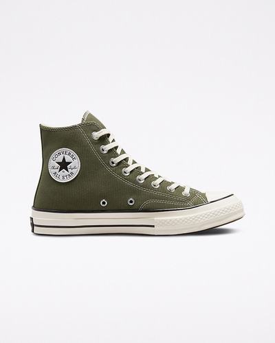 Men's Converse Chuck 70 Canvas High Top Sneakers Olive/Black | Australia-47089