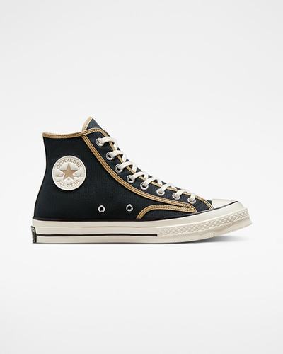 Men's Converse Chuck 70 Heavyweight Canvas High Top Sneakers Black/Khaki | Australia-16249