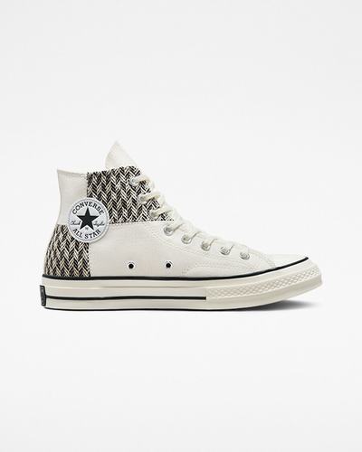 Men's Converse Chuck 70 Patchwork High Top Sneakers Beige/White/Black | Australia-19528