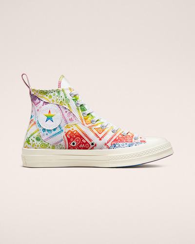 Men's Converse Chuck 70 Pride High Top Sneakers White/Red | Australia-83469