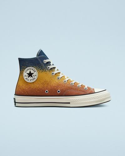 Men's Converse Chuck 70 Scatter Dye High Top Sneakers Gold | Australia-10876