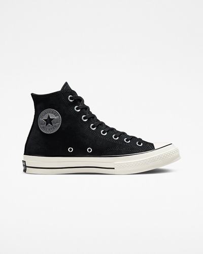 Men's Converse Chuck 70 Suede High Top Sneakers Black | Australia-15738