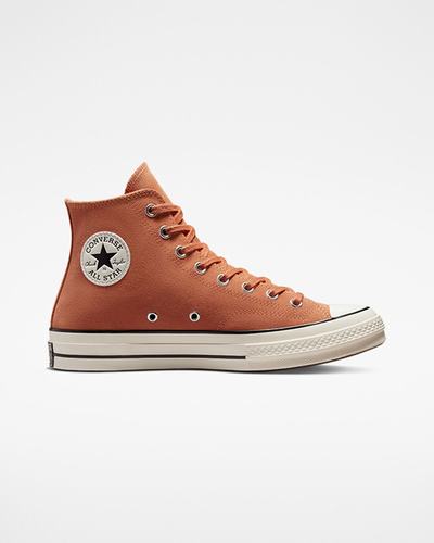 Men's Converse Chuck 70 Suede High Top Sneakers Orange/Black | Australia-37960