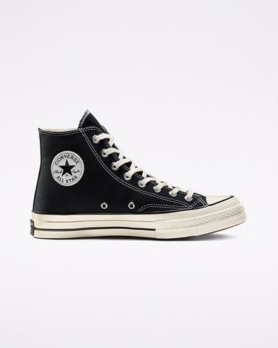 Men's Converse Chuck 70 Vintage Canvas High Top Sneakers Black | Australia-03571