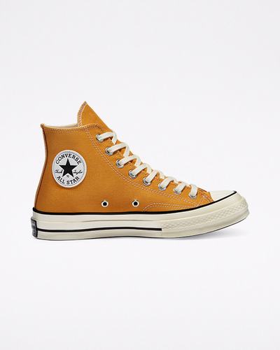 Men's Converse Chuck 70 Vintage Canvas High Top Sneakers Orange Flower/Black | Australia-49531