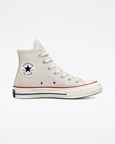 Men's Converse Chuck 70 Vintage Canvas High Top Sneakers Beige/Dark Red | Australia-62789