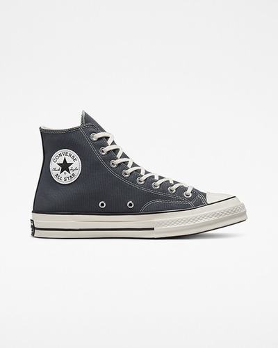 Men's Converse Chuck 70 Vintage Canvas High Top Sneakers Grey/Black | Australia-82573