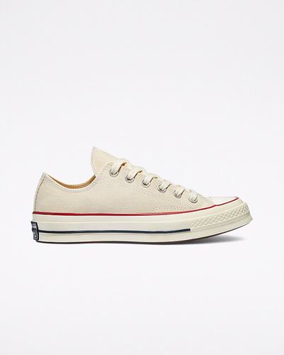 Men's Converse Chuck 70 Vintage Canvas Sneakers Beige/Dark Red | Australia-79436