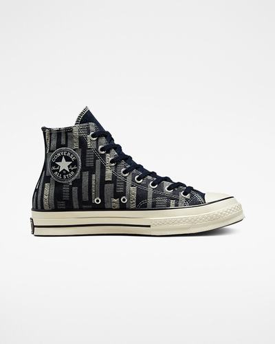 Men's Converse Chuck 70 Workwear Denim High Top Sneakers Obsidian/Black | Australia-53987