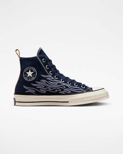 Men's Converse Chuck 70 Workwear Denim High Top Sneakers Obsidian/Indigo | Australia-92854