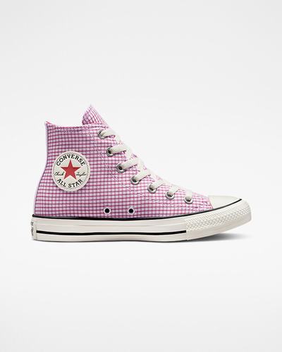 Men's Converse Chuck Taylor All Star Checkered High Top Sneakers Purple | Australia-25970