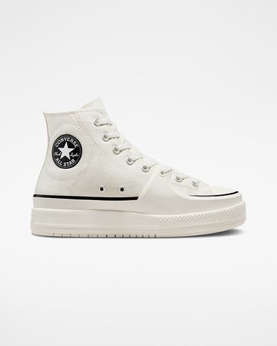 Men's Converse Chuck Taylor All Star Construct High Top Sneakers White/Black | Australia-78905