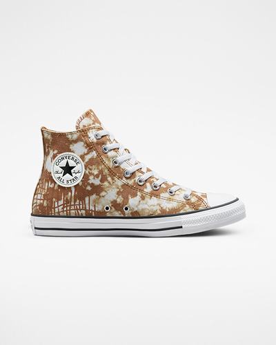 Men's Converse Chuck Taylor All Star Dip Dye High Top Sneakers Brown/White/Black | Australia-49276