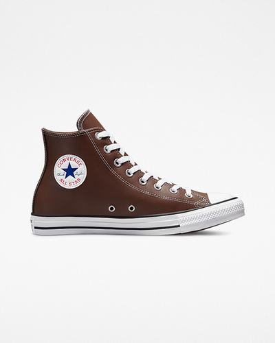 Men's Converse Chuck Taylor All Star Faux Leather High Top Sneakers White/Black | Australia-83549