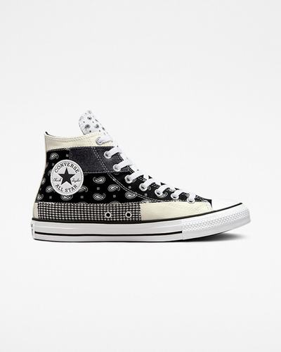 Men's Converse Chuck Taylor All Star Hacked Patterns High Top Sneakers Beige/Black/White | Australia-60785