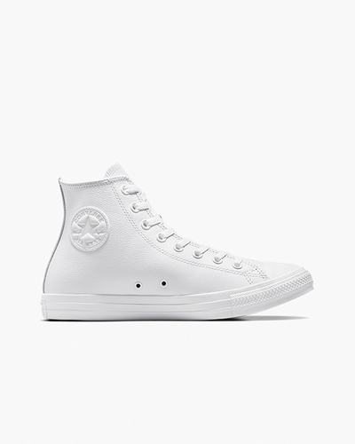 Men's Converse Chuck Taylor All Star Leather High Top Sneakers White | Australia-17259