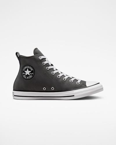 Men's Converse Chuck Taylor All Star Woven Twill High Top Sneakers Grey/Black | Australia-98602