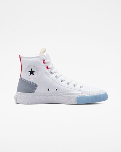 Men's Converse Chuck Taylor Alt Star Reflective Shine High Top Sneakers White/Red/Blue | Australia-16748