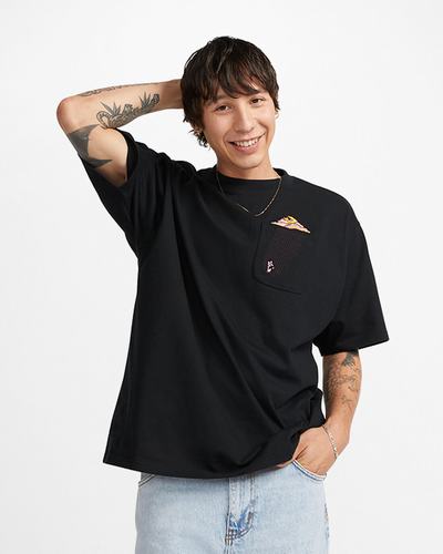 Men's Converse Cloud Pocket Graphic T-Shirts Black | Australia-28365