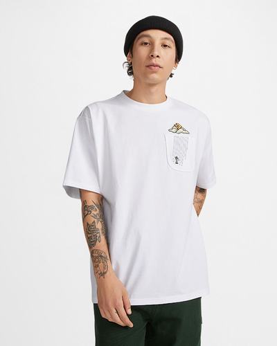 Men's Converse Cloud Pocket Graphic T-Shirts White | Australia-32486