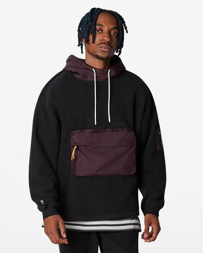 Men's Converse Counter Climate Pullover Hoodies Black | Australia-24385