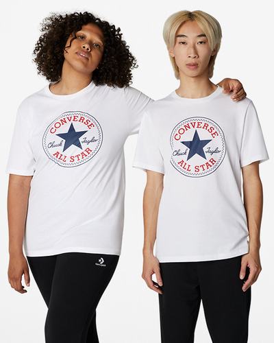 Men's Converse Go-To Chuck Taylor Classic Patch Standard Fit T-Shirts White | Australia-53168