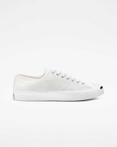 Men's Converse Jack Purcell Canvas Sneakers White/Black | Australia-30425