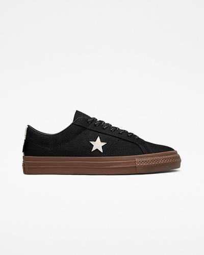 Men's Converse One Star Pro Cordura Canvas Skate Shoes Black/White | Australia-73190