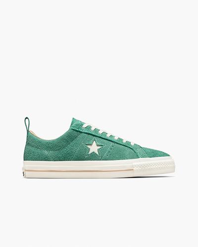 Men's Converse One Star Pro Vintage Suede Skate Shoes Green | Australia-83416